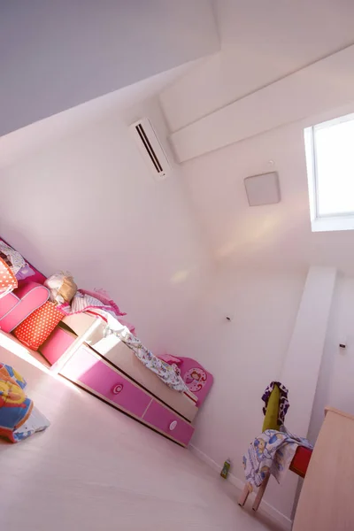 Intérieur Nouvelle Chambre Élégante Rose Petite Fille — Photo