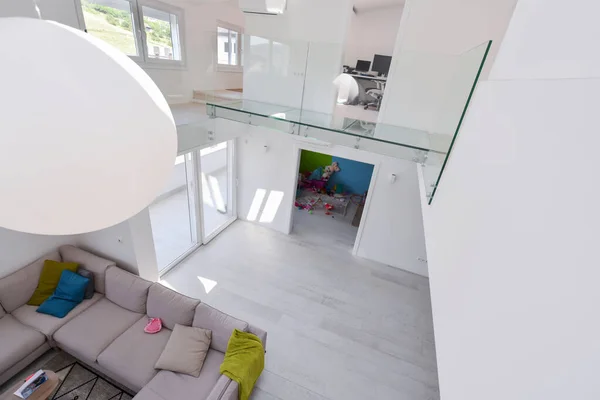 Intérieur Élégant Appartement Luxe Moderne Aire Ouverte Deux Niveaux Avec — Photo