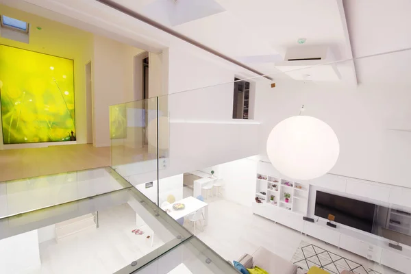 Interior Lujoso Moderno Diseño Espacio Abierto Apartamento Dos Niveles Con — Foto de Stock