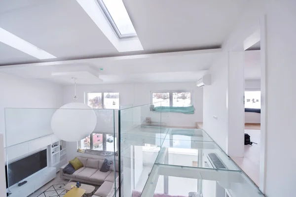 Interior Luxury Stylish Modern Open Space Design Two Level Apartment — Stock Photo, Image