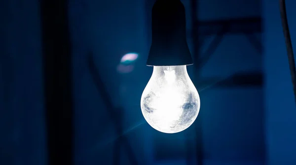 Electric Lighting Bulb Dark Background — Stock Photo, Image