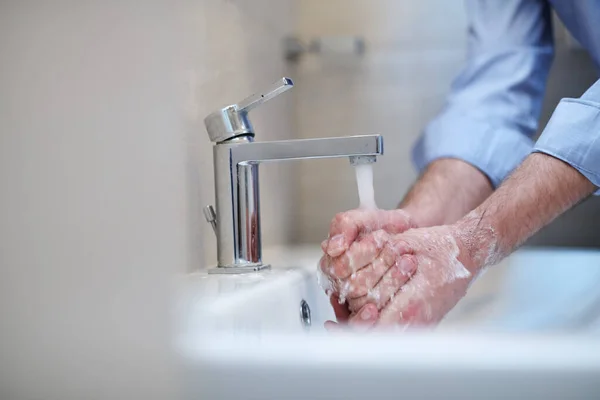 Infecção Por Coronavírus Prevenção Propagação Mãos Lavagem Adequadas Com Sabão — Fotografia de Stock