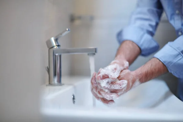 Infezione Coronavirus Prevenzione Diffusione Corretta Lavarsi Mani Con Sapone Liquido — Foto Stock