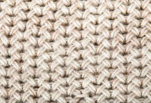 Textura de lana de punto beige — Foto de Stock