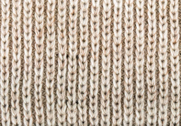 Textura de lã de tricô bege — Fotografia de Stock