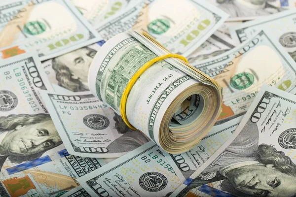 American dollars in roll — Stock Photo, Image