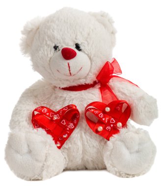 el yapımı yürekleri beyaz oyuncak ayı