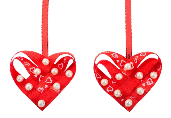Two handmade hearts — Stock Photo, Image
