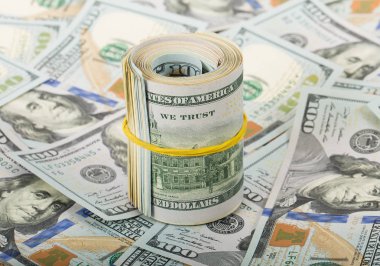 dolar para arka plan üzerinde rulo