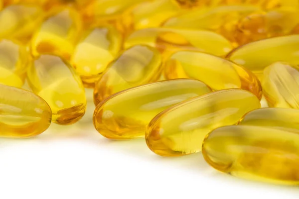 Rybí olej omega 3 v kapsli — Stock fotografie