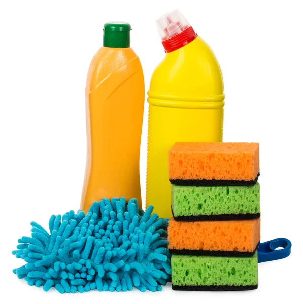 Cleaning articles and sponges — Stock Photo, Image