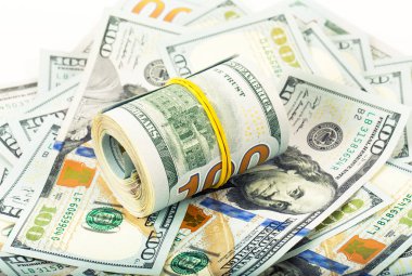 dolar para arka plan üzerinde rulo