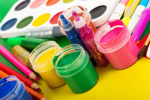 Art supplies for creative work — Stock Photo, Image