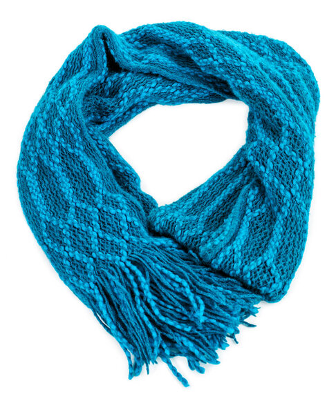 blue woolen scarf 