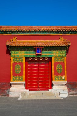 BEIJING, ÇİN - 14 Ekim 2017: Yasak Şehir (Saray Müzesi), Çin imparatorluk sarayı Ming hanedanlığından Qing hanedanlığının sonuna kadar (1420-1912)).