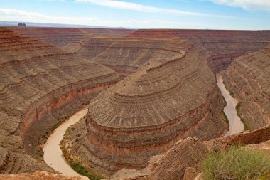 Goosenecks Eyalet Parkı, Utah, ABD 'de San Juan nehri üzerinde.