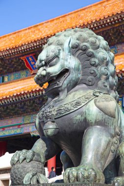 BEIJING, ÇİN - 14 Ekim 2017: Yasak Şehir (Saray Müzesi), Çin imparatorluk sarayı Ming hanedanlığından Qing hanedanlığının sonuna kadar (1420-1912)).