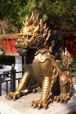 BEIJING, ÇİN - 14 Ekim 2017: Yasak Şehir (Saray Müzesi), Çin imparatorluk sarayı Ming hanedanlığından Qing hanedanlığının sonuna kadar (1420-1912)).
