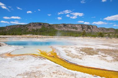 Yellowstone Ulusal Parkı 'ndaki kara kum gayzer havzası, ABD