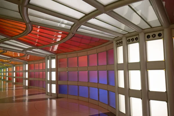 Chicago Usa September 2016 Underground Passage Connecting Terminals Chicago Hare — Stock Photo, Image