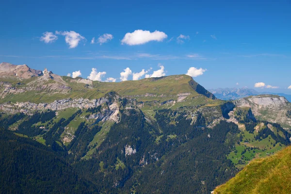 スイスアルプスの有名な村グリンデルヴァルト ユングフラウ地域の鉄道ツアーの出発点 — ストック写真