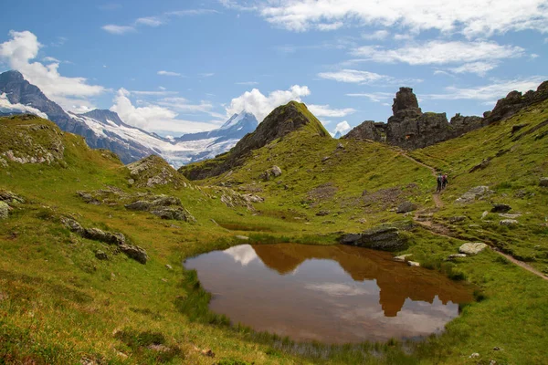 Wandelen Zwitserse Alpen Hoge Alpenroute Boven Grindelwald Jungfrauregio Kanton Bern — Stockfoto
