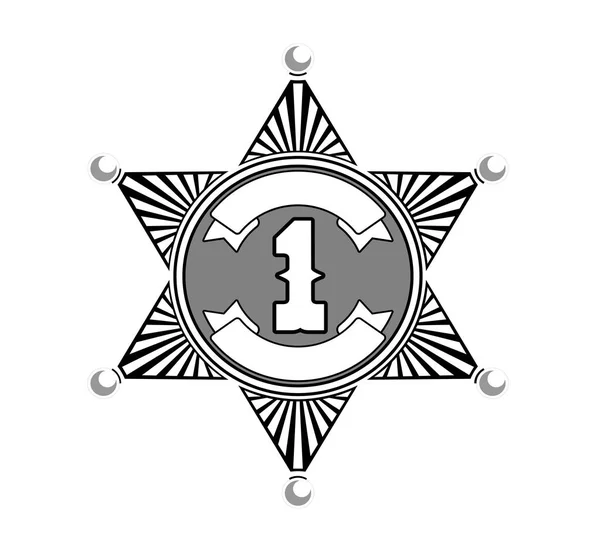 Silver sheriff badge — Stock Photo, Image