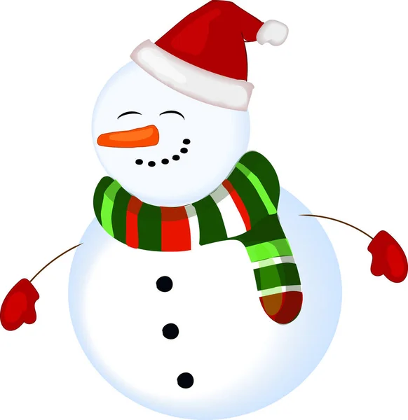 Merry white smiling snowman — Stock Photo, Image