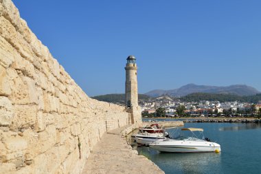 Rethymno lighthouse landmark clipart