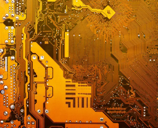 Yellow electronic circuit board — Stock Photo, Image