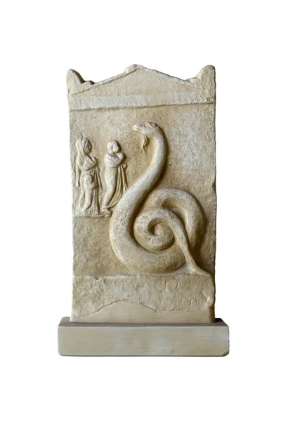 Greek marble votive relief — Stock Photo, Image