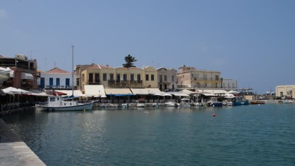 Griekenland Venetiaanse haven weergave — Stockvideo