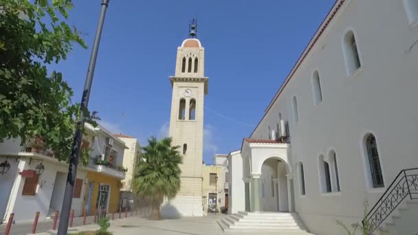 Griekse kerk landmark — Stockvideo