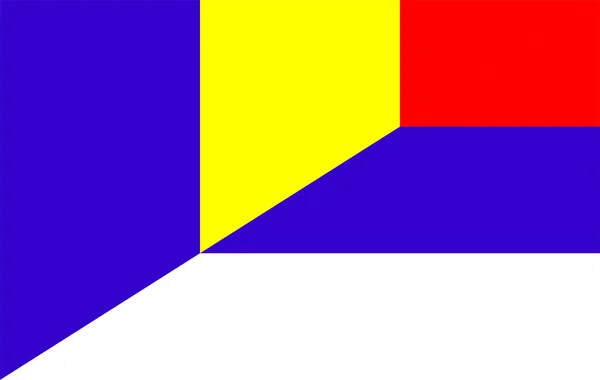 Románia Szerbia zászló — Stock Fotó