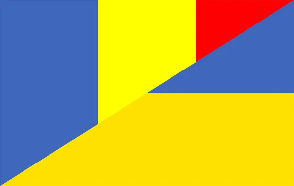 Romania ukraine flag — Stock Photo, Image