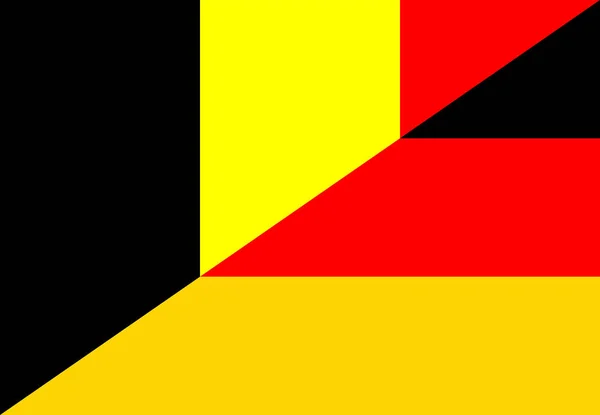 Belgien Tyskland flagga — Stockfoto