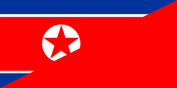 North korea china flag — Stock Photo, Image