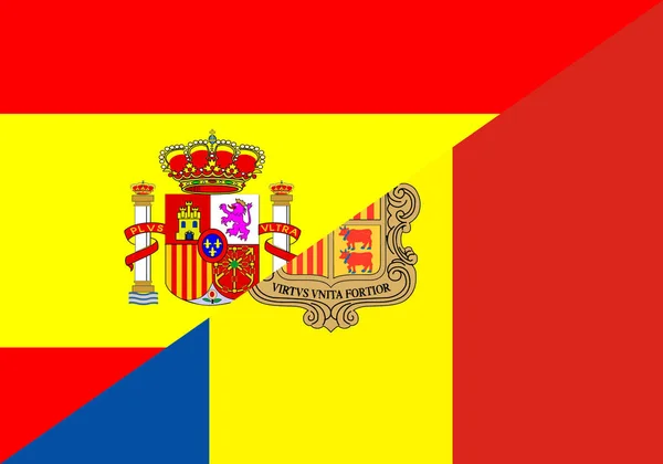 Bandera de España andorra — Foto de Stock