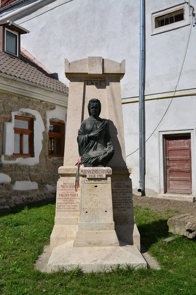 Aiud medieval fortress statue — Stock Photo, Image