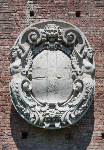 Sforza slott heraldry stucco – stockfoto