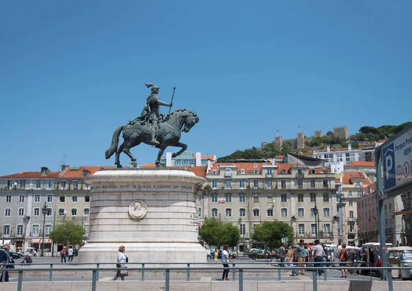 Lisbon equestrian statue — Stock Photo, Image