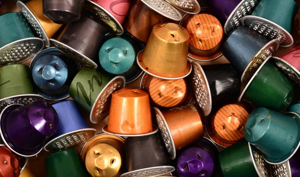 Coffee capsules background — Stok fotoğraf