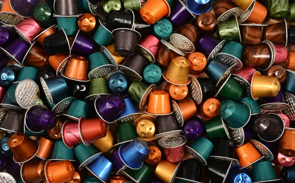 Coffee capsules background — Stok fotoğraf