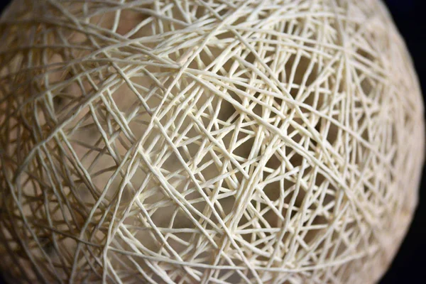 Textil Vit Tråd Sfär Struktur Detalj Bakgrund — Stockfoto