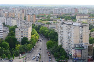 TIMISOARA, ROMANIA - 05.13.2020: calea cirvalatiunii sokak kuşu bakışı