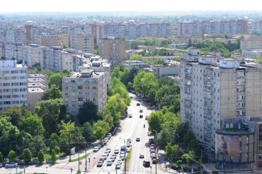 TIMISOARA, ROMANIA - 05.13.2020: calea cirvalatiunii sokak kuşu bakışı