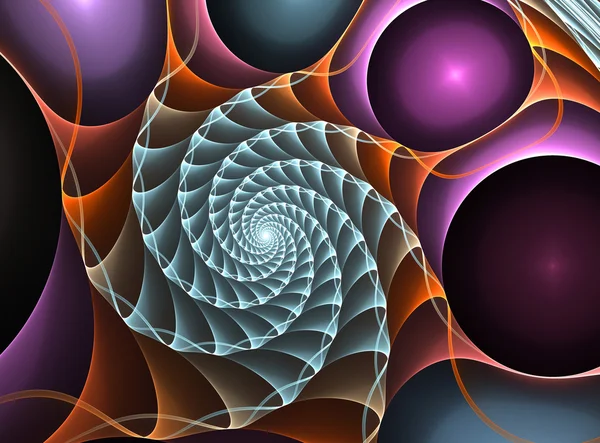 Абстрактная спиральная фрактальная форма — стоковое фото
