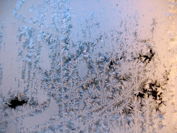 Frusna vintern fönster — Stockfoto
