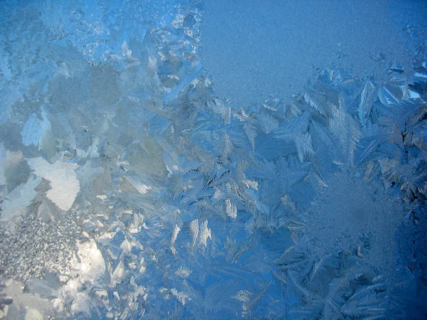 Fenêtre d'hiver gelée — Photo