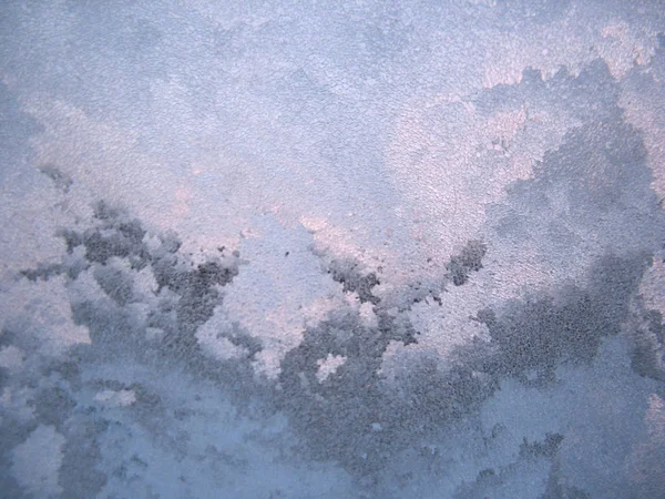 Janela de inverno congelada — Fotografia de Stock